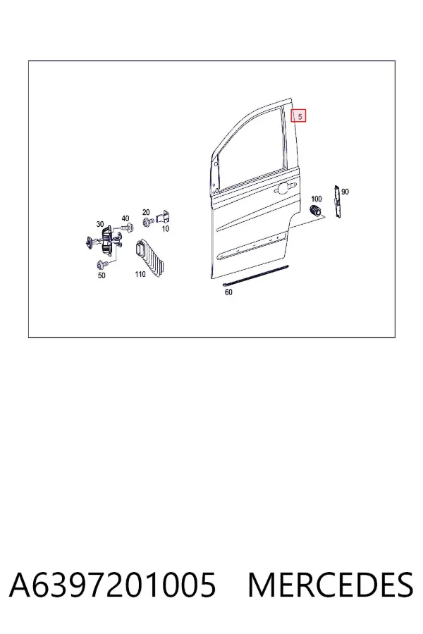 Дверь передняя левая A6397201005 Mercedes