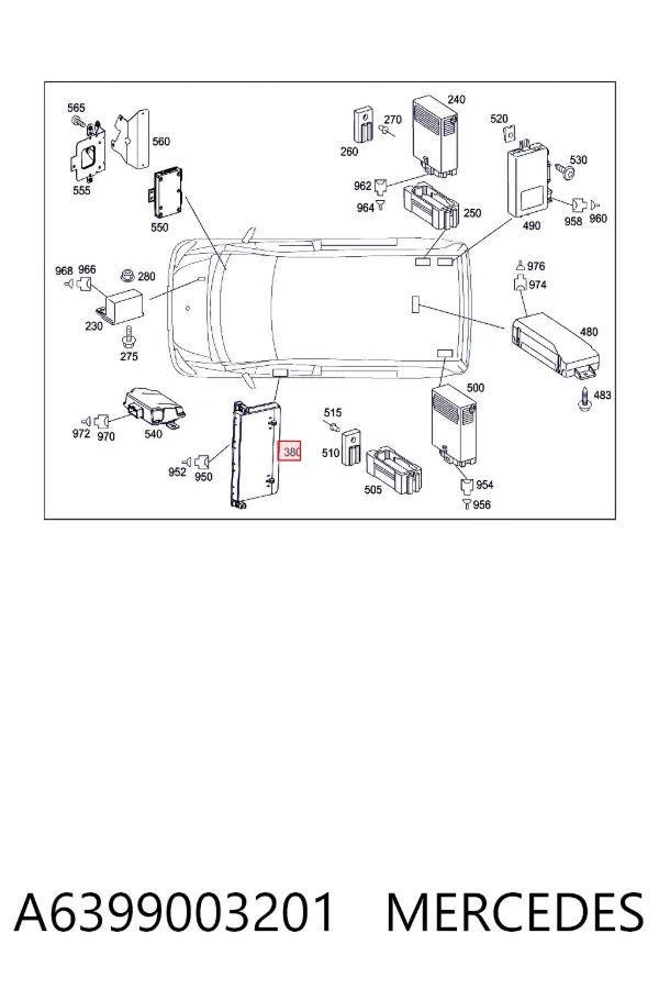 Блок комфорта передней двери A6399003201 Mercedes