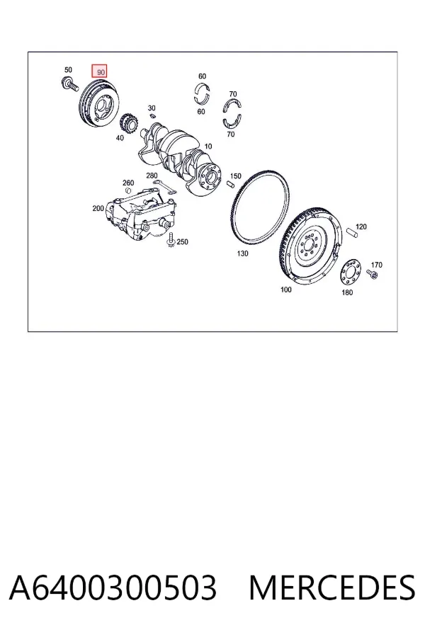 Шкив коленвала A6400300503 Mercedes