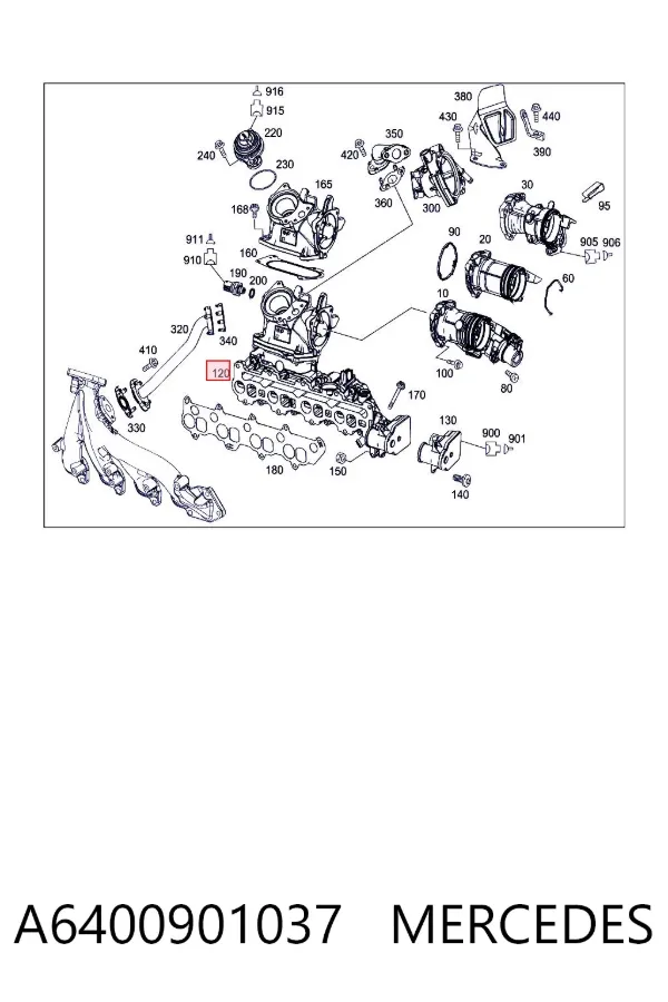 Впускной коллектор A6400901037 Mercedes