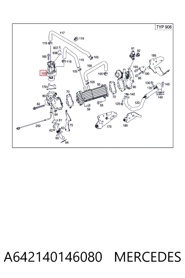 Клапан ЕГР A642140146080 Mercedes