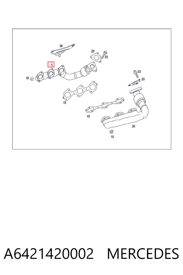 Коллектор выпускной правый A6421420002 Mercedes