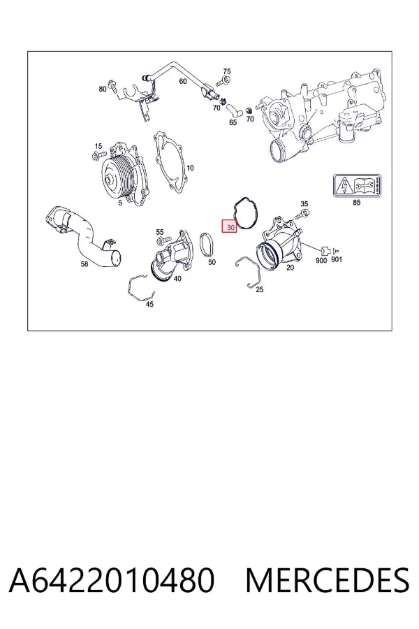 Прокладка водяной помпы A6422010480 Mercedes