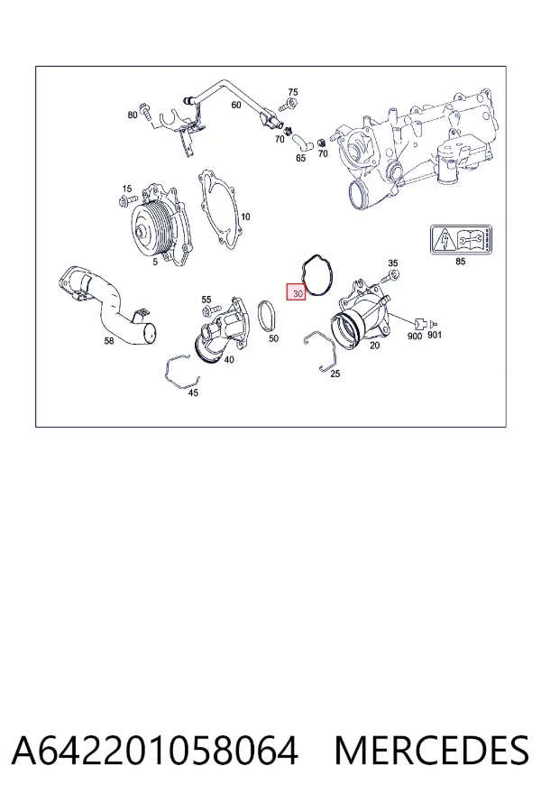 Прокладка водяной помпы A6422010580 Mercedes