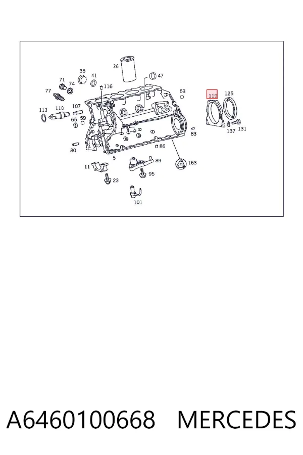 Сальник коленвала задний A6460100668 Mercedes