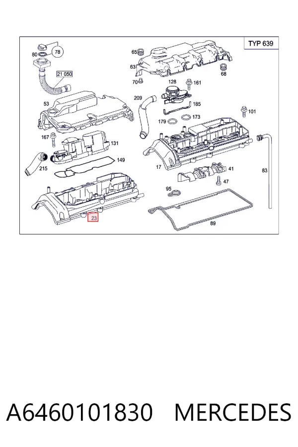 Клапанная крышка A6460101830 Mercedes