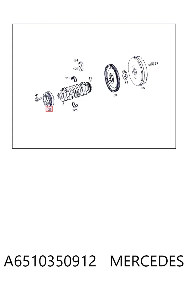 Шкив коленвала A6510350912 Mercedes