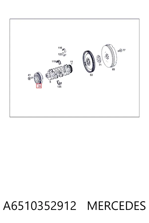 Шкив коленвала A6510352912 Mercedes