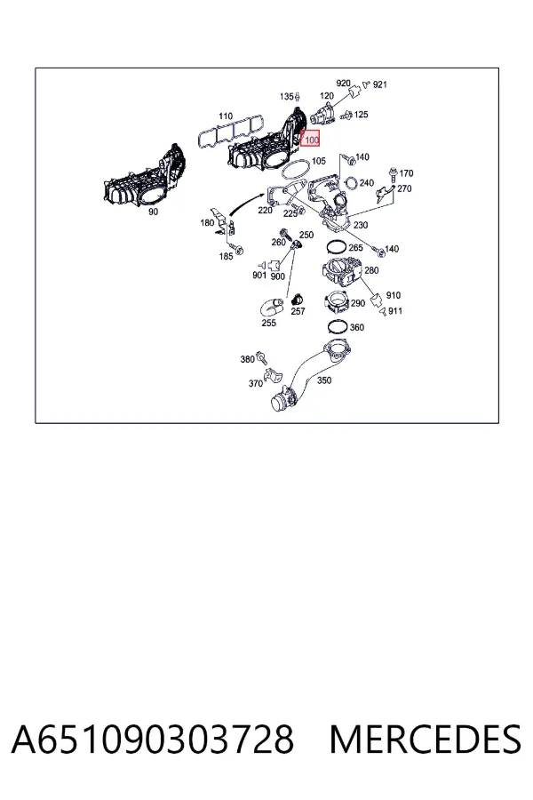 Впускной коллектор A651090303728 Mercedes
