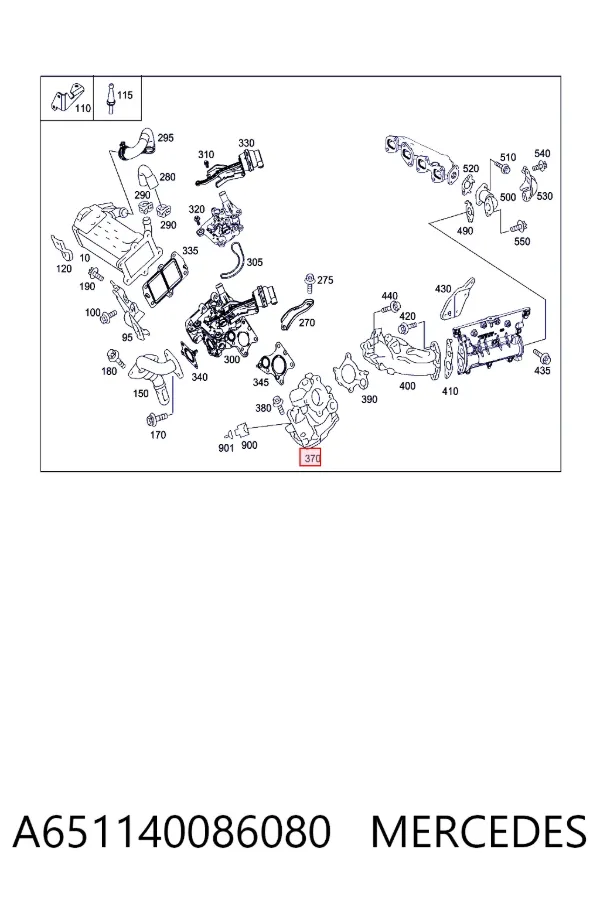 Клапан ЕГР A651140086080 Mercedes