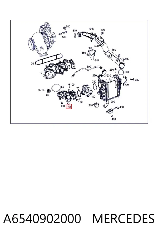 Патрубок дроссельной заслонки A6540902000 Mercedes