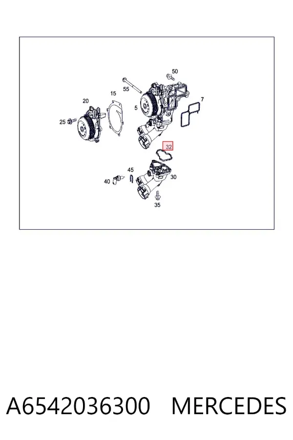 Прокладка водяной помпы A6542036300 Mercedes