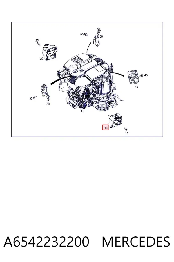 Кронштейн подушки (опоры) двигателя левой A6542232200 Mercedes