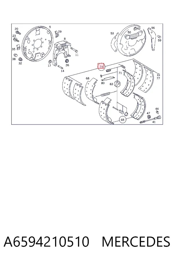 Накладка тормозная передняя (TRUCK) A6594210510 Mercedes