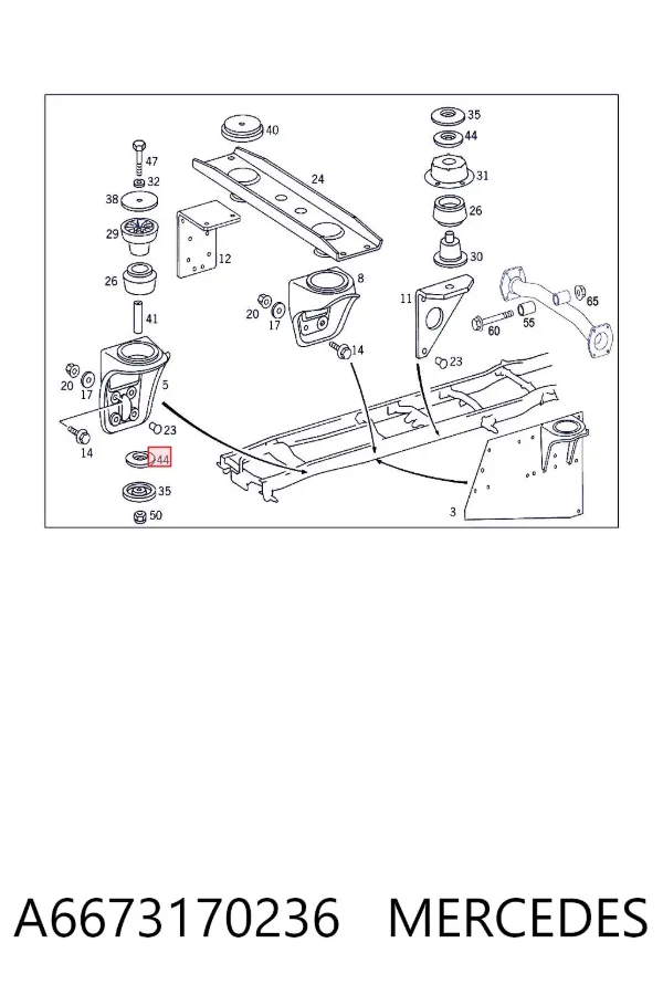 Подушка кабины A6673170236 Mercedes