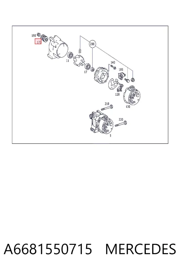 Шкив генератора A6681550715 Mercedes