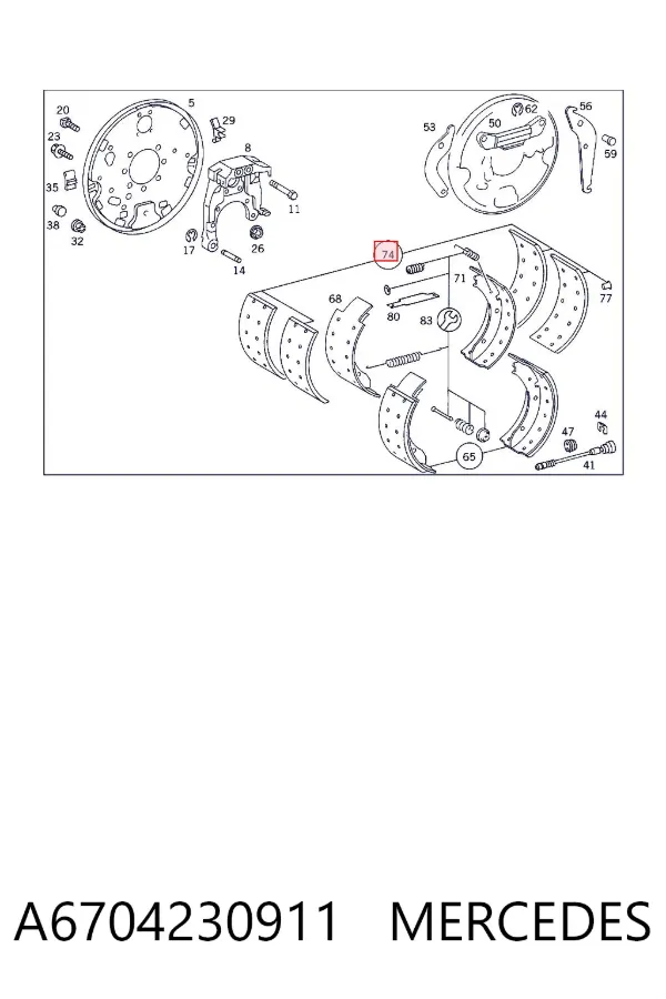 Накладка тормозная передняя (TRUCK) A6704230911 Mercedes