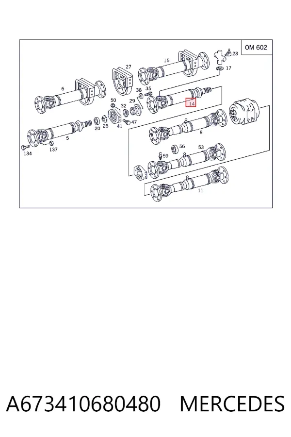 Купить A6734106804 Mercedes Опорный подшипник карданного вала