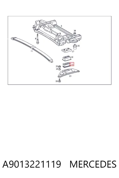 Отбойник передней рессоры MERCEDES A9013221119