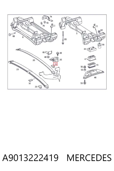 Опора передней рессоры MERCEDES A9013222419