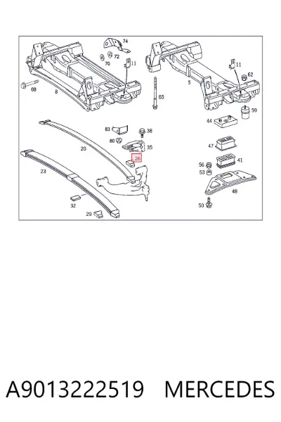 Опора передней рессоры MERCEDES A9013222519