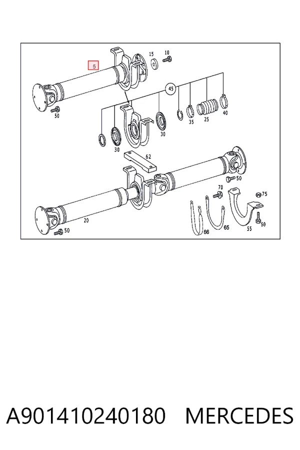 Кардан передний A9014102401 Mercedes