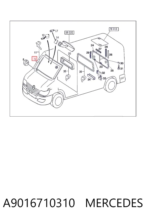 Лобовое стекло AB28082A Pilkington