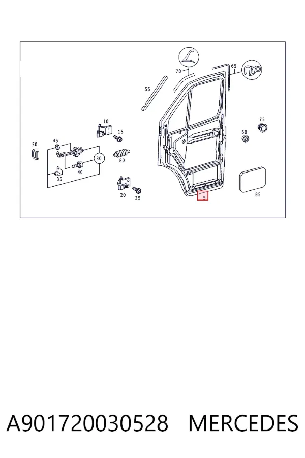 Дверь передняя левая A901720030528 Mercedes