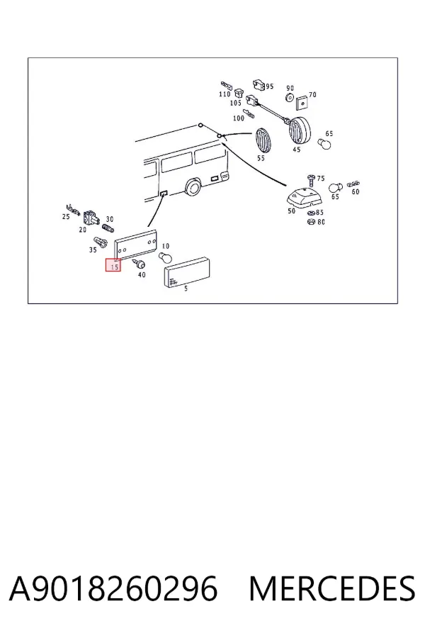 Габарит боковой (фургон) A9018260296 Mercedes