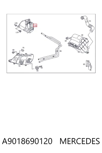 Бачок омывателя фар MERCEDES A9018690120