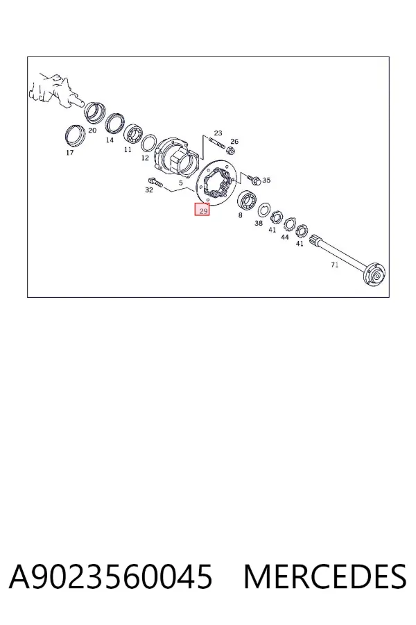 Фланец задней ступицы A9023560045 Mercedes