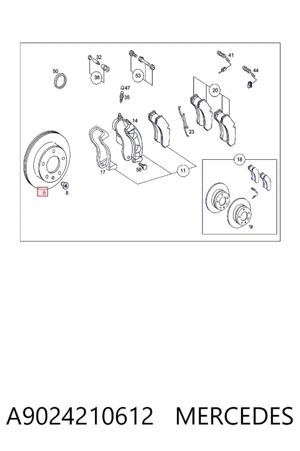 Передние тормозные диски A9024210612 Mercedes
