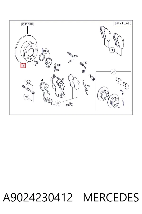 Тормозные диски A9024230412 Mercedes