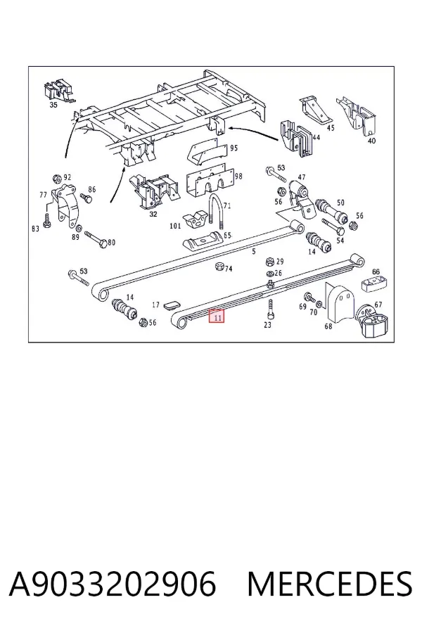 Задняя пружина A9033202906 Mercedes