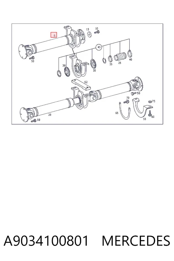 Кардан передний A9034100801 Mercedes