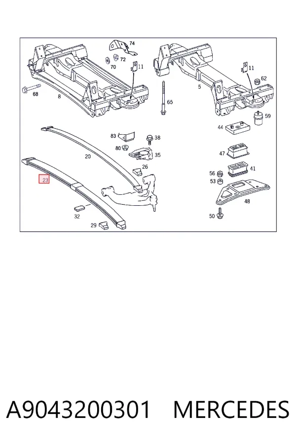 Передняя рессора A9043200301 Mercedes