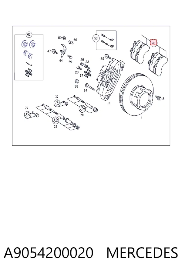 Задние тормозные колодки A9054200020 Mercedes