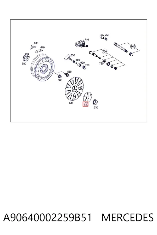 Купить A9064000225 Mercedes Колпаки