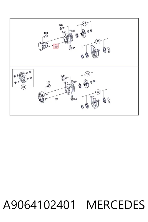Кардан передний A9064102401 Mercedes