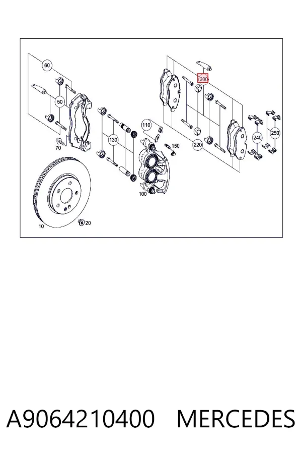 Передние тормозные колодки A9064210400 Mercedes