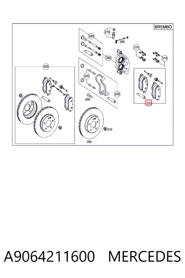 Передние тормозные колодки A9064211600 Mercedes