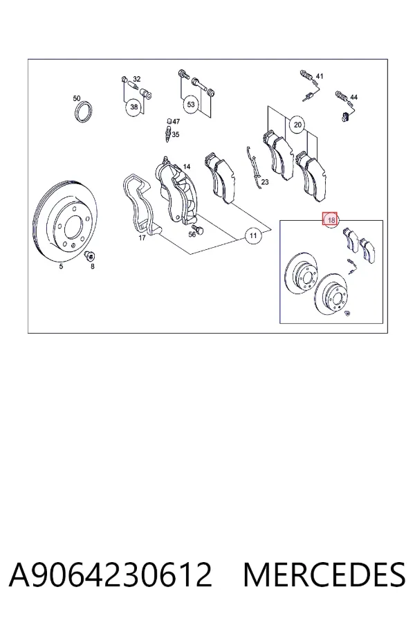 Передние тормозные диски A9064230612 Mercedes