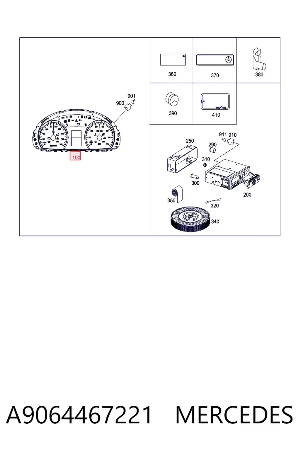 Панель приборов A9064467221 Mercedes