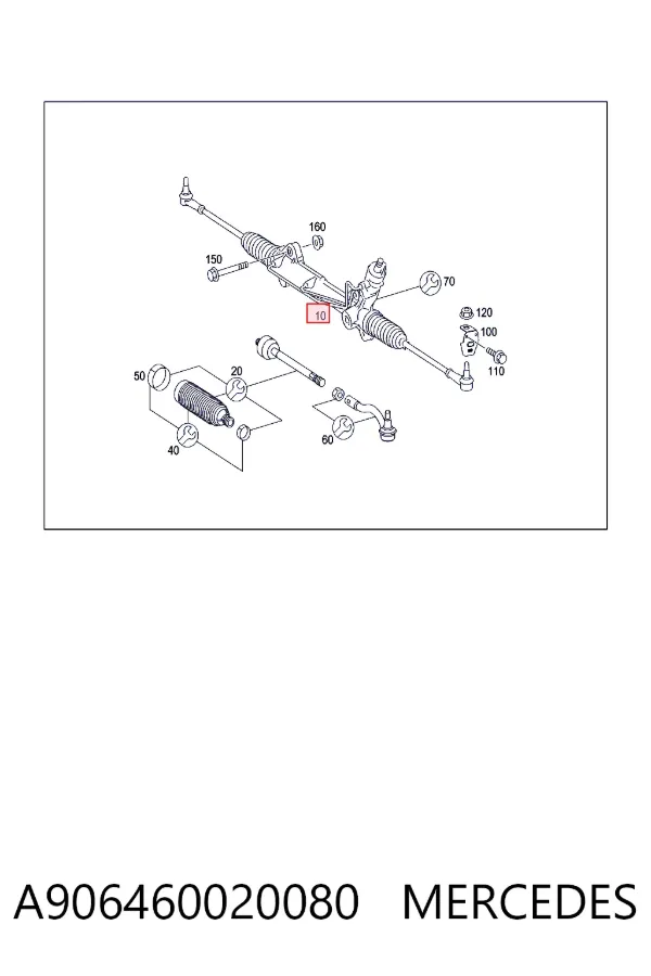 Реечный рулевой механизм Mercedes A9064600200 цена, от 411.09 USD