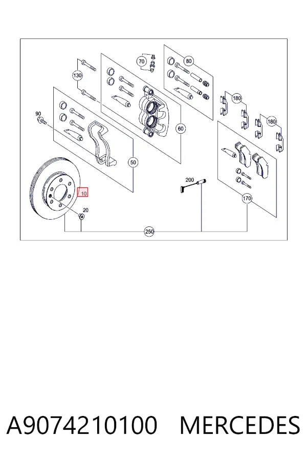 Передние тормозные диски A9074210100 Mercedes