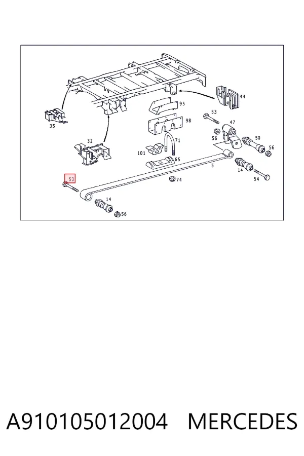 Болт (гайка) крепежа A910105012004 Mercedes