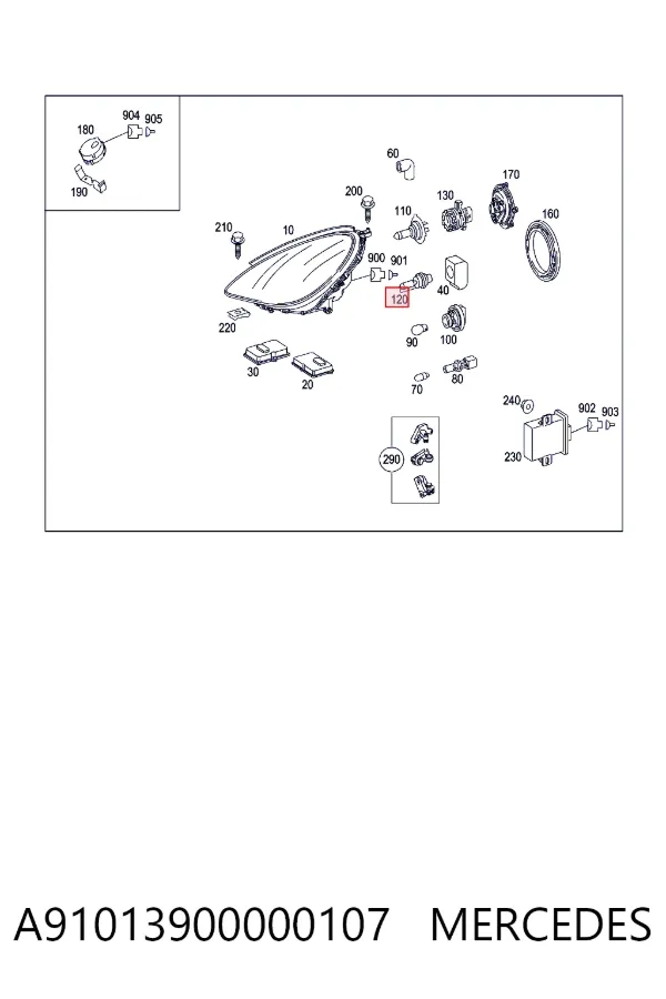 Лампочка ксеноновая A91013900000107 Mercedes