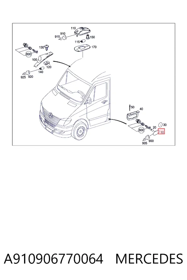 Габарит боковой (фургон) A9109067700 Mercedes
