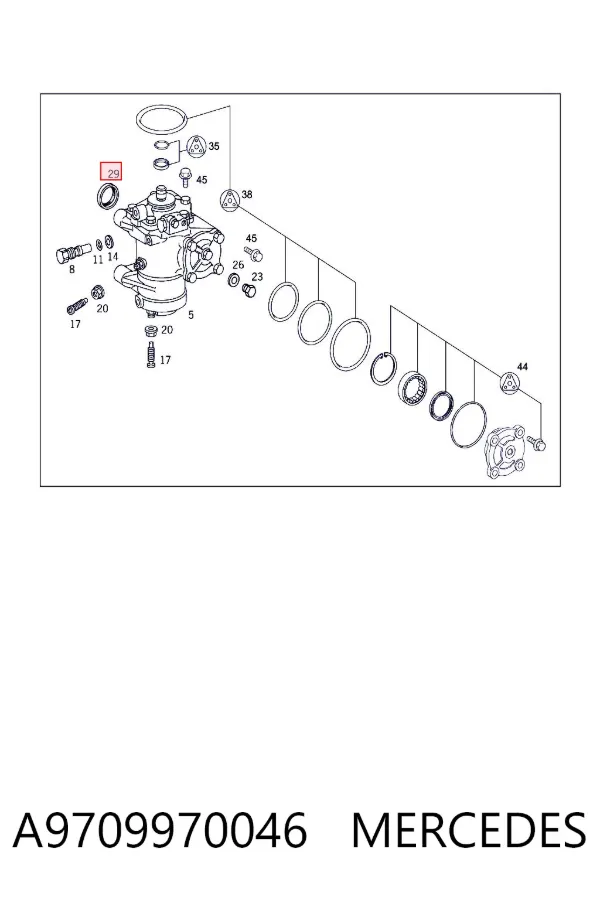 Сальник рулевой рейки/механизма A9709970046 Mercedes