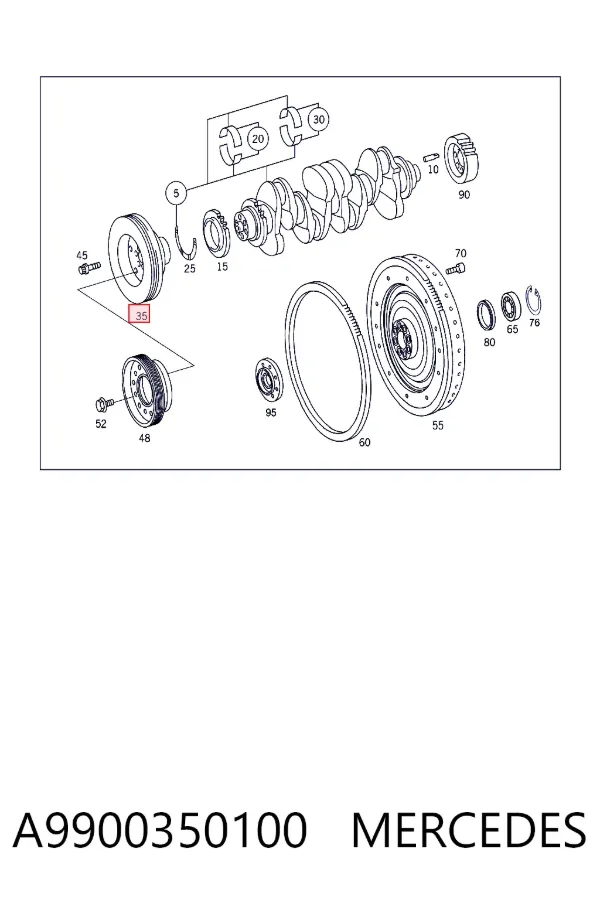 Шкив коленвала A9900350100 Mercedes